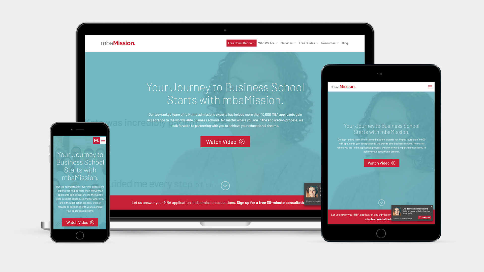 mbaMission - Responsive Website